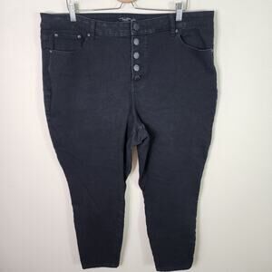 TRUTH + THEORY High Rise Ankle Skinny Jeans Plus Size 20W Button Fly Black